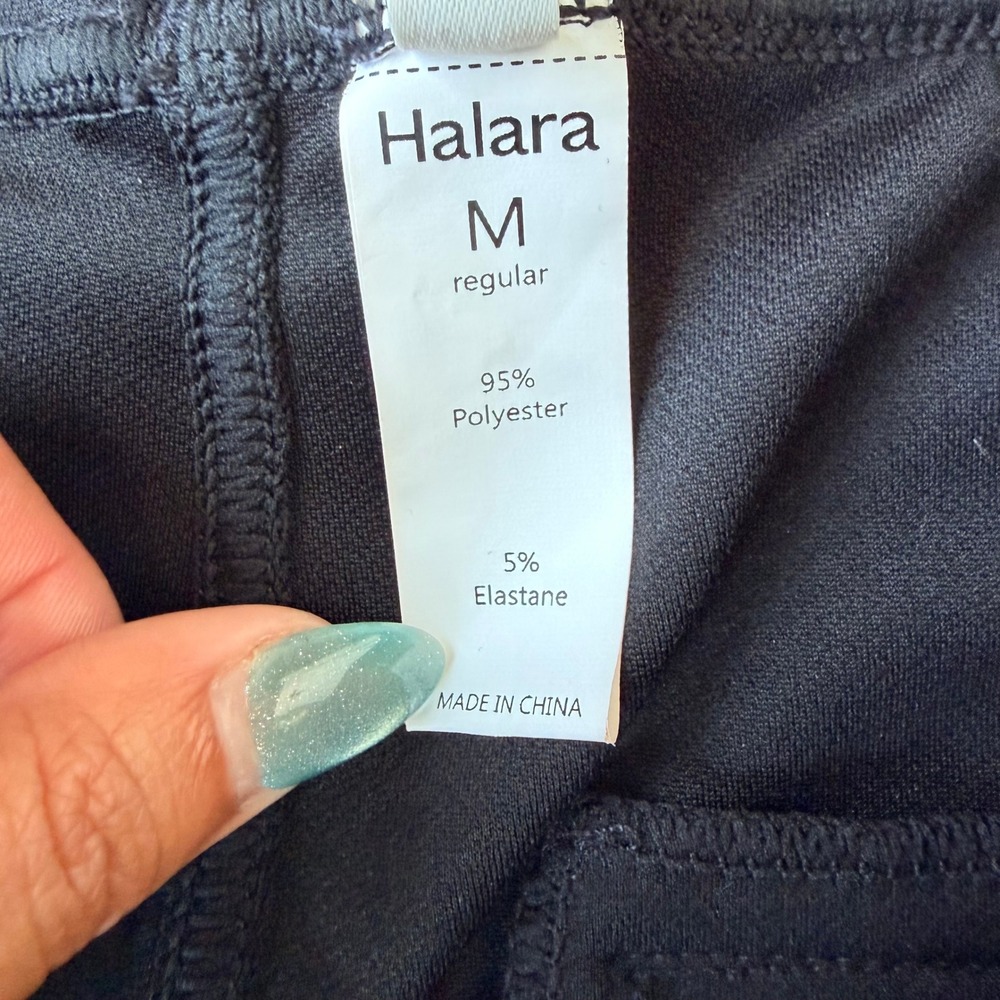 Halara Flex DayStretch Work Pants Women's Medium Black High Rise Straight Leg - Picture 6 of 7